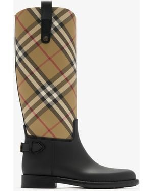 Burberry Check Cavalier Outdoor Boots - Natural