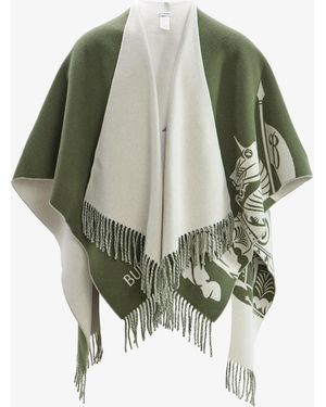 Burberry Knight Wool Cashmere Cape - Green