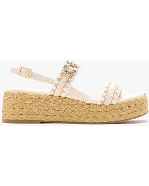 Roger Vivier Summer Strass Espadrille Sandals - White