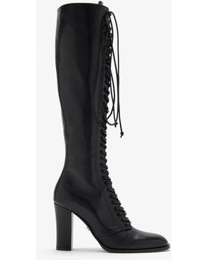 Dolce & Gabbana Leather Knee-High Boots - Black