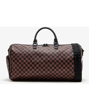 Sprayground Check Embossed Duffle Bag - Brown
