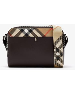 Burberry Pop Check Crossbody Bag - Black