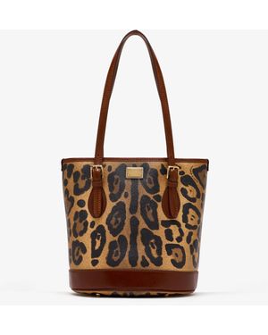 Dolce & Gabbana Leopard-Print Bucket Bag - Brown