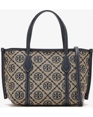 Tory Burch Perry T Monogram Mini Tote Bag - Blue