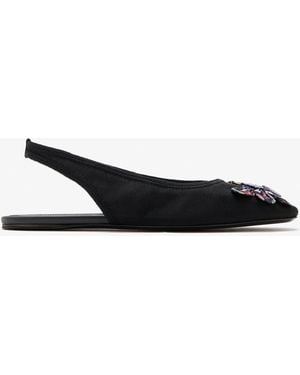 Dries Van Noten Embroidered Slingback Flats - White