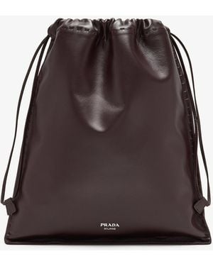 Prada Wish Nappa Leather Pouch - Brown