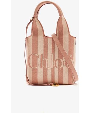 Chloé Mini Stripy Tote Bag - Pink