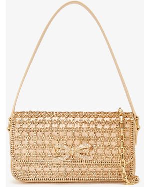 Self-Portrait Crystal Baguette Bag - White