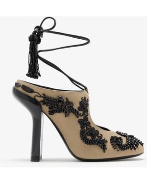 Dries Van Noten Bead-Embellished Twill Pumps - White