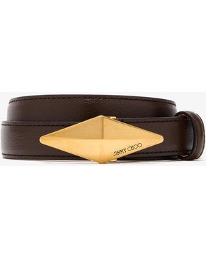 Jimmy Choo Diamond Clasp Belt - White