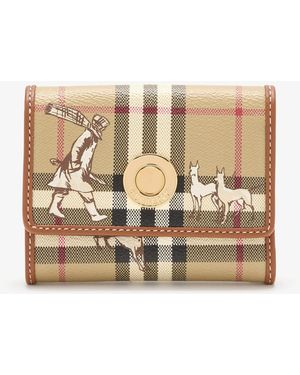 Burberry Small Check Mates Folding Wallet - Natural