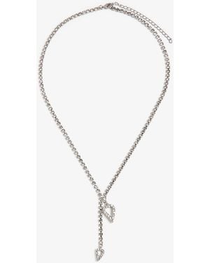 Basliq Double Flow Crystal Necklace - Metallic