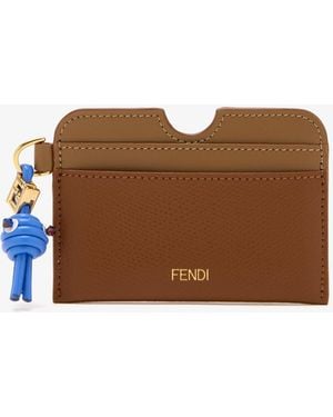 Fendi Ff Diamonds Card Case - Brown