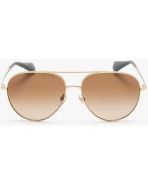 Burberry Check Aviator Sunglasses - White