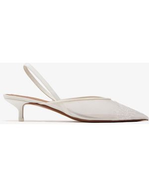 Neous Irena Lace Slingback Pumps - White