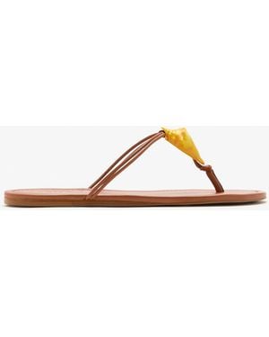 FARM Rio Shell Flat Sandals - Brown