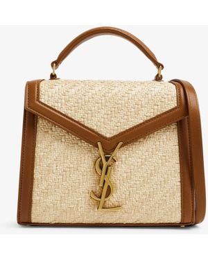 Saint Laurent Mini Cassandra Top Handle Bag - Natural