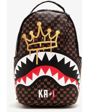 Sprayground Crown Drip Check X Ka1 Dlxsv Backpack - Red
