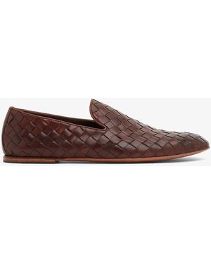 Neil Barrett Leather Woven Slippers - Brown