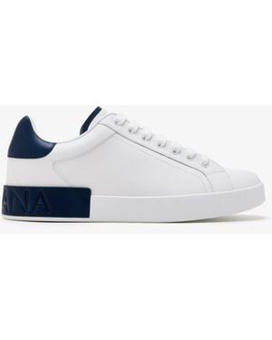 Dolce & Gabbana Portofino Calfskin Sneakers - White
