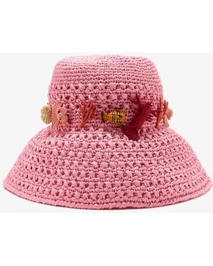 Aquazzura Marea Maxi Bucket Hat - Pink