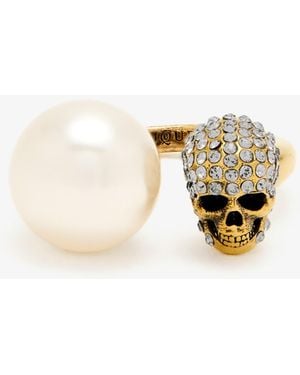 McQueen Skull Ring - White