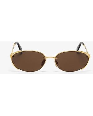 BVLGARI Serpenti Viper 30E Oval Sunglasses - Metallic