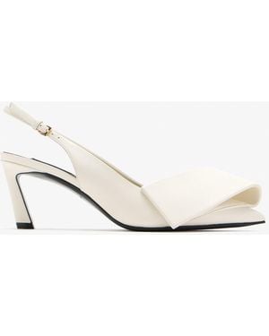Givenchy Twisted Ribbon Slingback Pumps - White