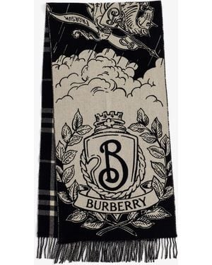 Burberry Wide Reversible Stormy Knight Scarf - Black