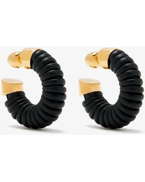 Alaïa Bobine Hoop Earrings - Black