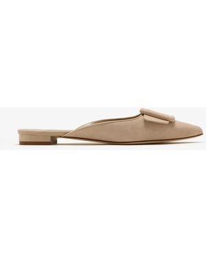 Manolo Blahnik Maysale Mules - White