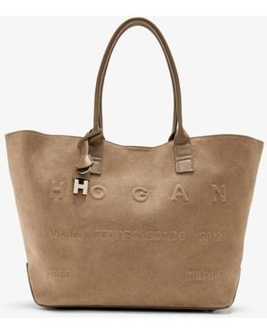 Hogan Medium Address Bag - Natural