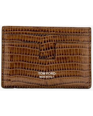 Tom Ford T-Line Card Holder - Brown