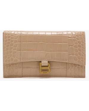 Balenciaga Hourglass Flat Pouch - Natural
