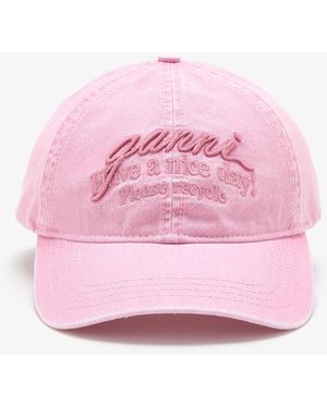 Ganni Logo Cap - Pink