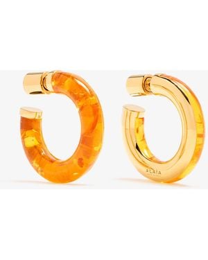 Alaïa Ray Hoop Earrings - Orange