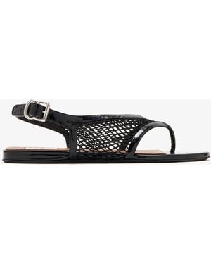 Alaïa Fishnet Thong Sandals - White