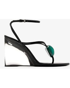 Alaïa Invisible Jewel Wedge Sandals - White