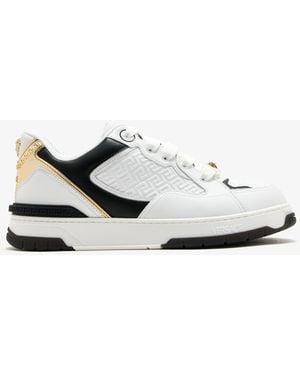 Versace Biggie Basket Suede Sneakers - White
