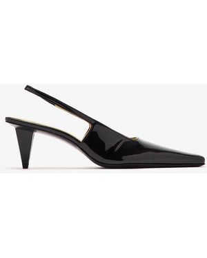 Jude Iris Kitten Slingback Pumps - White