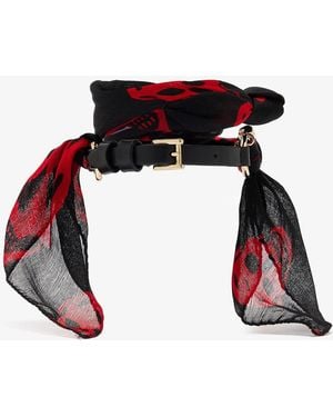 McQueen Skull Scarf Double Wrap Bracelet - White