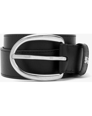 Burberry Leather Oval Belt - Black