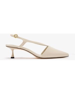 STUDIO AMELIA Halo 50 Slingback Pumps - White