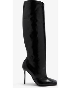 Dolce & Gabbana Leather Knee-High Boots - Black