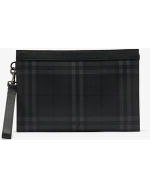 Burberry City Check Zip Pouch - Black