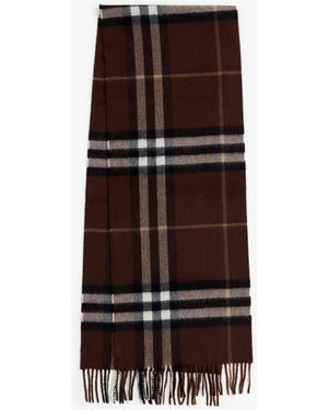 Burberry Check Cashmere Scarf - Brown