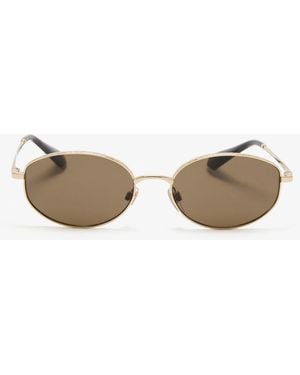 Burberry Metal Check Oval Sunglasses - Natural