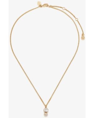 Jimmy Choo Jc Pearl Cube Pendant Necklace - White