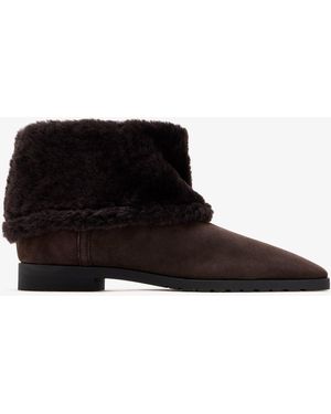 TOTEME Fold-Down Shearling Boots - Black