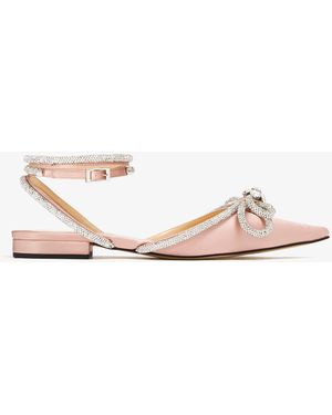 Mach & Mach Double Bow Ballet Flats - White